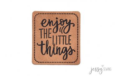 Kunstleder Label "enjoy the litlle things"  by Jessy Sewing